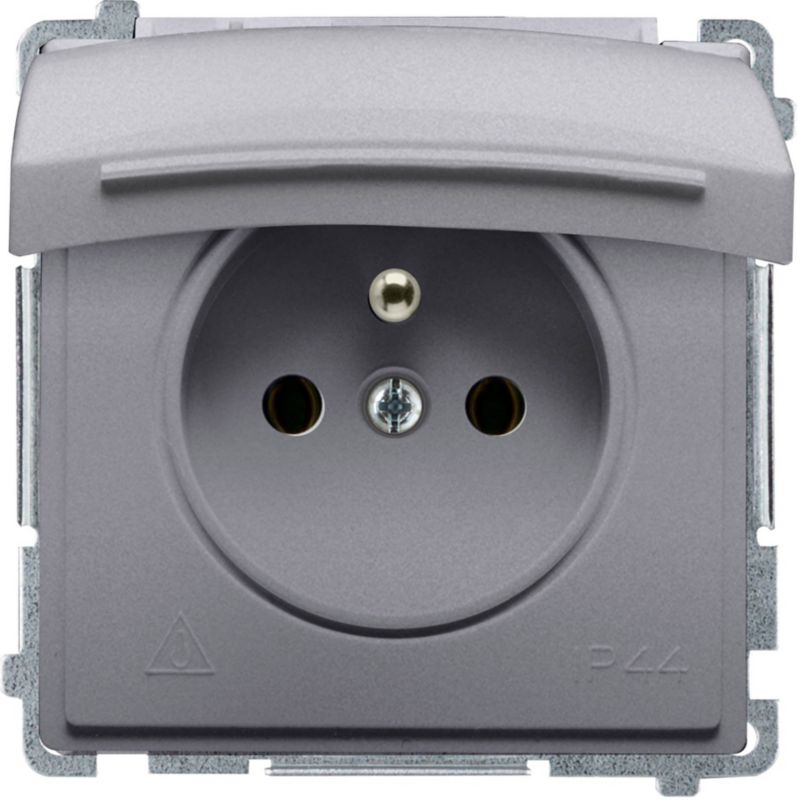 Gniazdo pojedyncze Kontakt-Simon Basic IP44 z uziemieniem inox ...