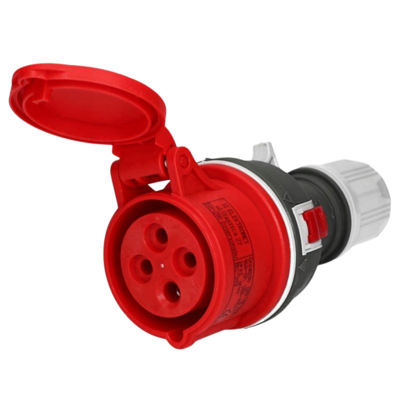 Gniazdo Siłowe Przenośne Twist Elektromet 16A 4P 400V IP44 Czerwone 1 Szt.