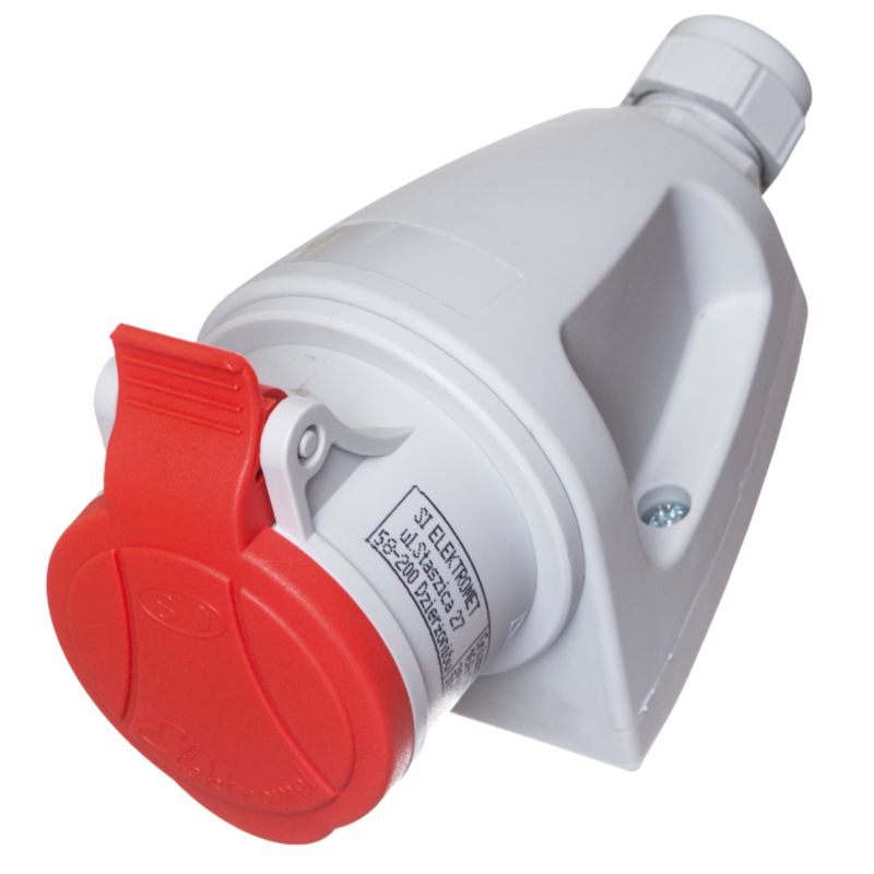 Gniazdo Siłowe Stałe Mini GSM Elektromet 16A 4P 400V IP44 Czerwone 1 Szt.