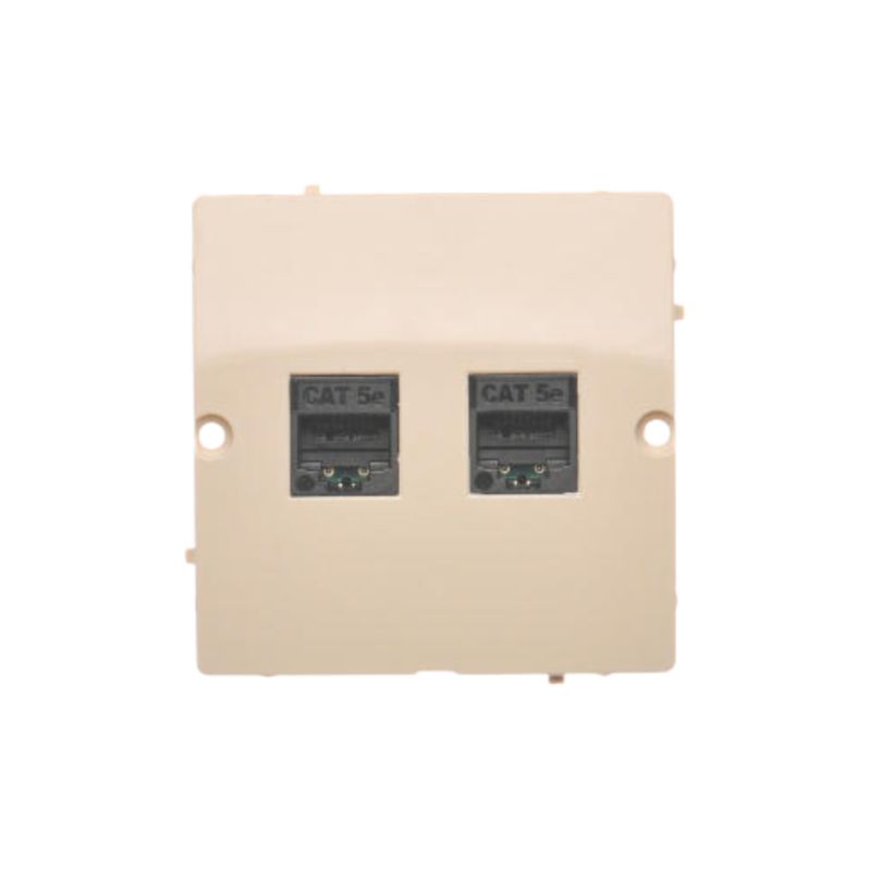 Gniazdo Simon Basic Komputerowe Rj45 Kat.5E Podwójne Beżowe Podtynkowe 1 szt.