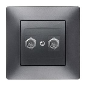 Gniazdo TV 2XF Elektro-Plast Volante grafitowe