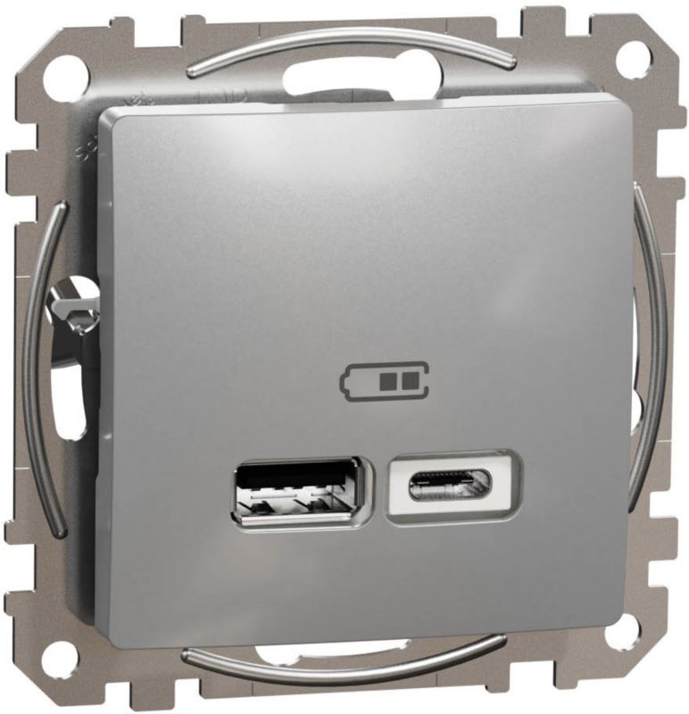 Gniazdo USB Schneider Electric Sedna Design&Elements A+C aluminium