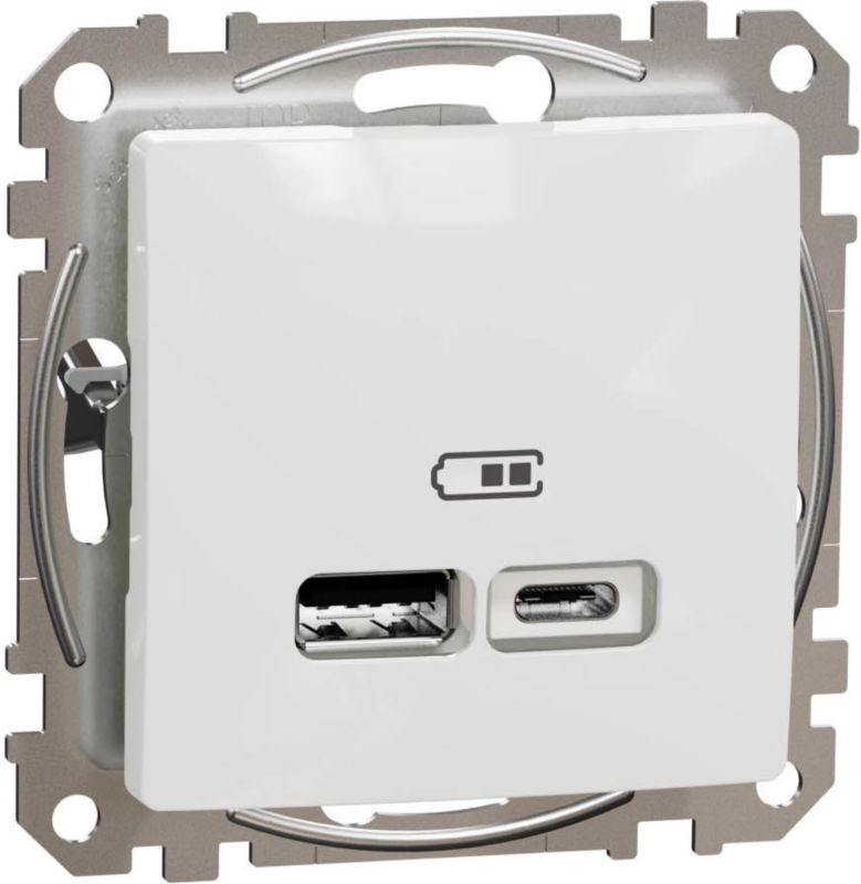 Gniazdo USB Schneider Electric Sedna Design&Elements A+C białe