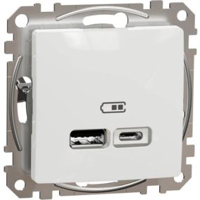 Gniazdo USB Schneider Electric Sedna Design&Elements A+C białe