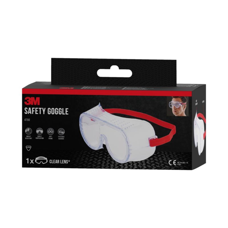 Gogle ochronne 3M 4700 bezbarwne wentylowane