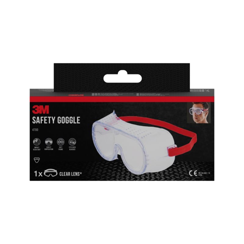 Gogle ochronne 3M 4700 bezbarwne wentylowane