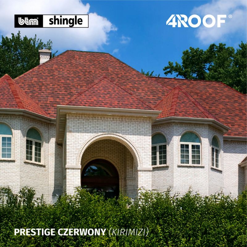 Gont LAMINOWANY BITUMICZNY PRESTIŻ CZERWONY paczka 2,57m2