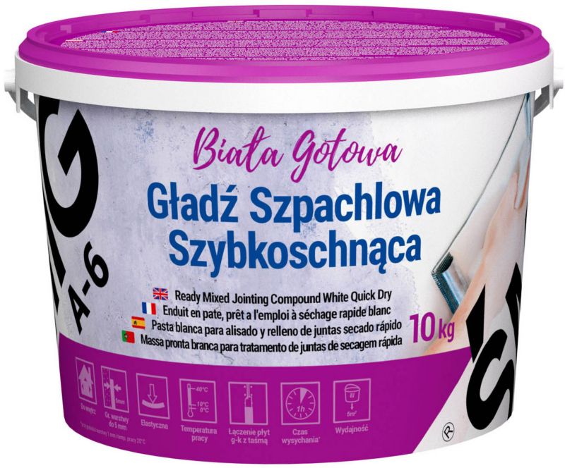 Gotowa gładź szpachlowa Śmig A-6 10 kg