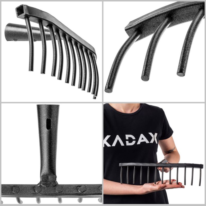 Grabie KADAX Do Kamienia Stalowe 12-Zębne Grabki Ogrodowe Gleby Bez Trzonka 1szt.