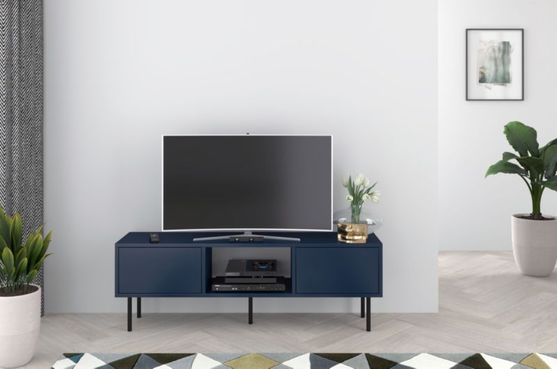 Granatowa nowoczesna komoda RTV Dancan MIRKA szer. 130 cm 1 szt.