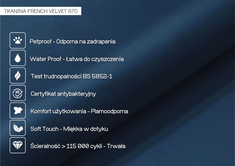 Granatowa Poduszka Dzienna Visby Triangel 140 cm na zagłówek łóżka 1 szt.