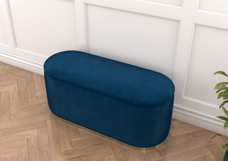 Granatowy owalny puf ze schowkiem Dancan SCARLETT 110 cm 1 szt.