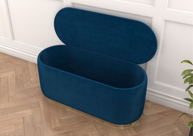 Granatowy owalny puf ze schowkiem Dancan SCARLETT 110 cm 1 szt.