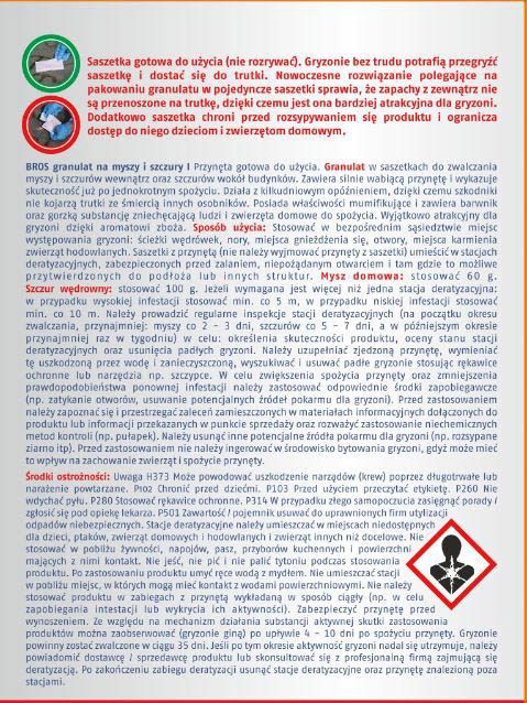 Granulat na myszy i szczury Bros 140 g