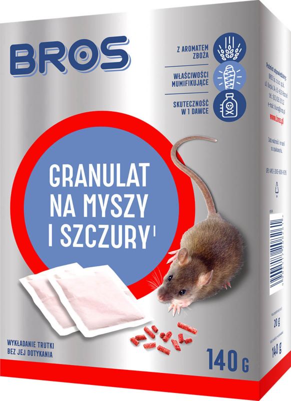 Granulat na myszy i szczury Bros 140 g