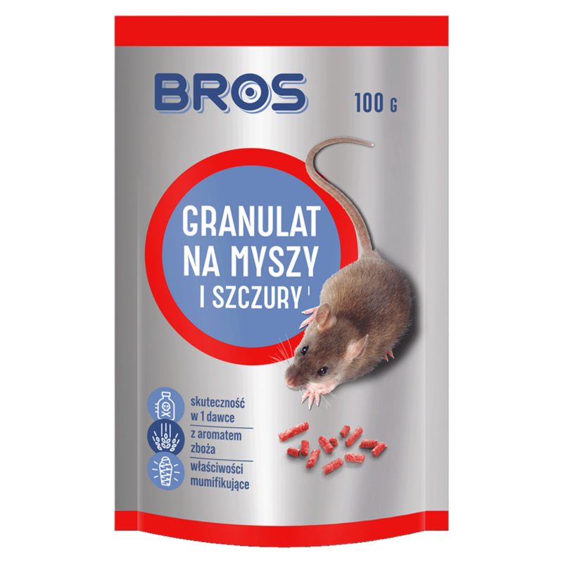 Granulat Na Myszy I Szczury Bros Silnie Wabiący Mumifikujący 100 g 1szt.