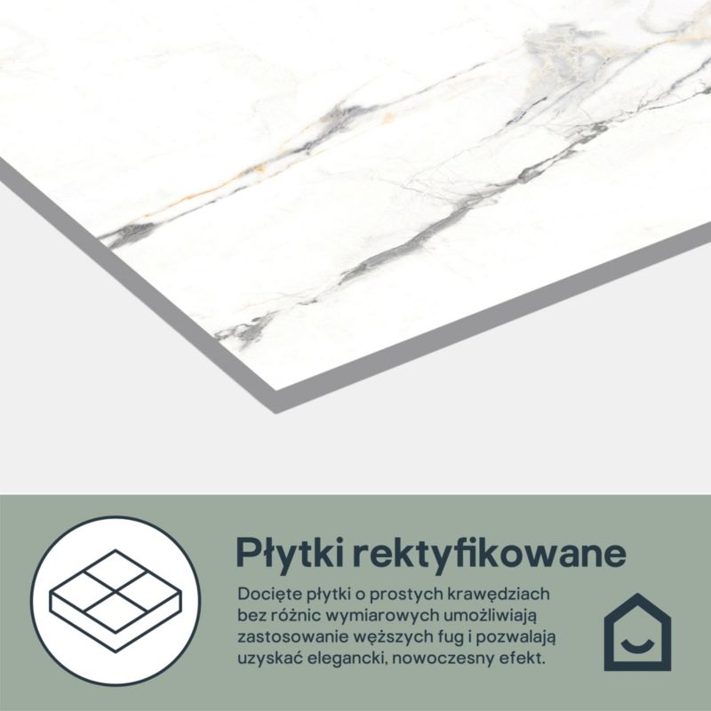 Gres Alvaro 60 x 60 cm white gold 1,08 m2