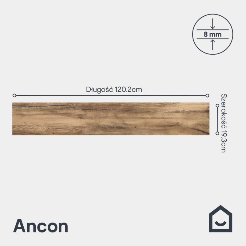 Gres Ancon 20 x 120 cm brown 1,16 m2