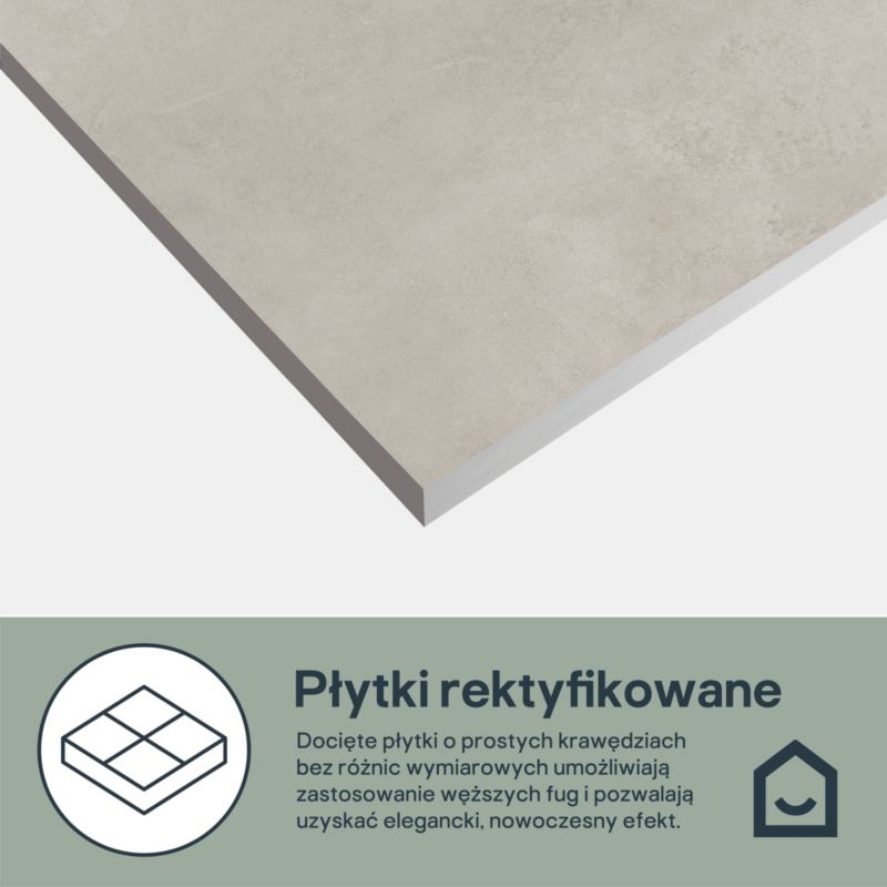 Gres Borgia GoodHome 60 x 60 cm soft grey 0,72 m2