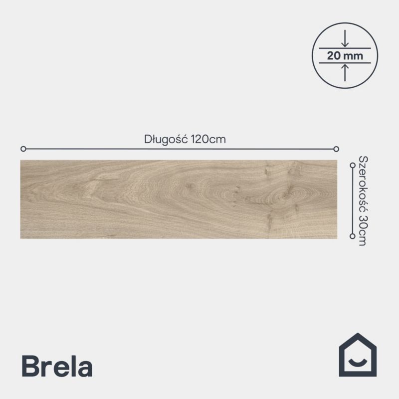 Gres Brela 30 x 120 x 2 cm light brown 0,72 m2