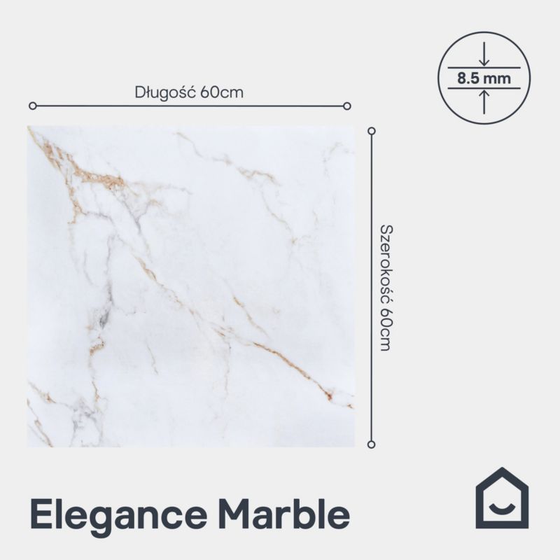 Gres Elegance 60 x 60 cm marble white 1,08 m2