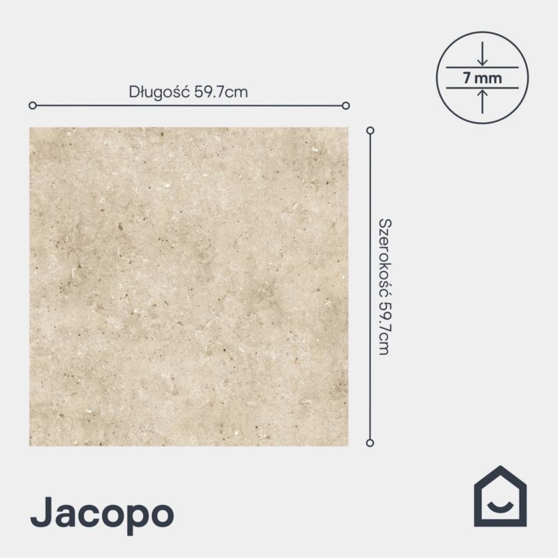 Gres Jacopo GoodHome 60 x 60 cm beige 1,78 m2