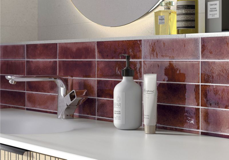 Gres Jazba Euroceramika 6 x 24,6 cm garnet 0,5 m2