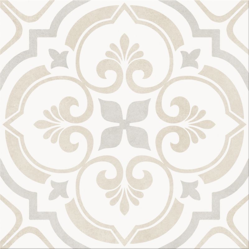 Gres mrozoodporny Leonora GoodHome 30 x 30 cm white floral 1,33 m2