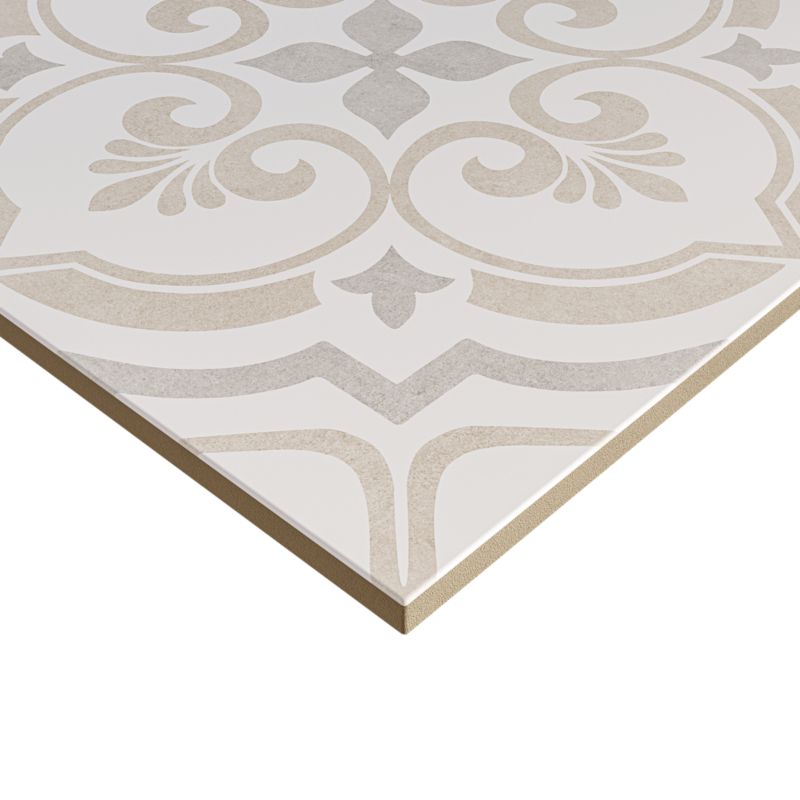 Gres mrozoodporny Leonora GoodHome 30 x 30 cm white floral 1,33 m2