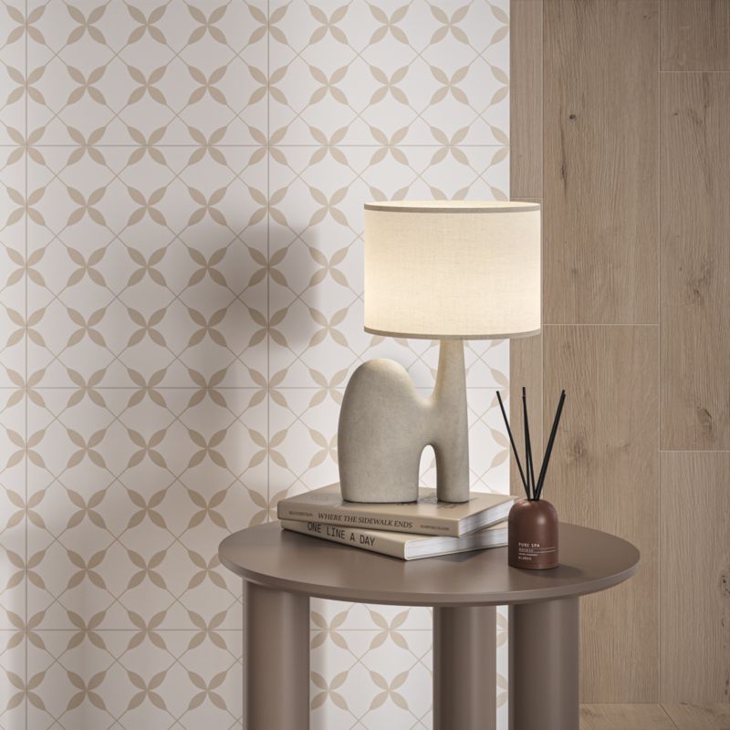 Gres mrozoodporny Leonora GoodHome 30 x 30 cm white geometric 1,33 m2