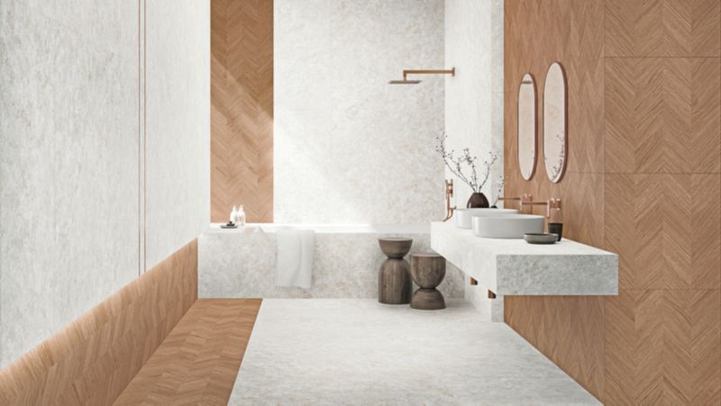 Gres mrozoodporny Olea Arte 59,8 x 119,8 cm beige struktura 1,43 m2