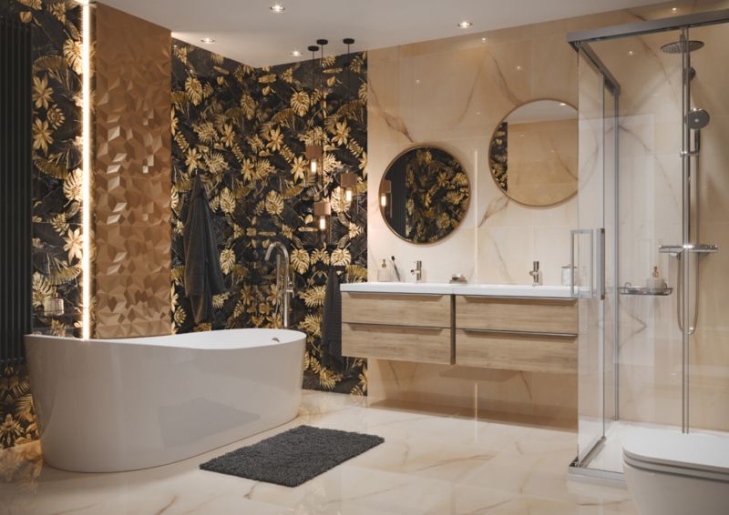 Gres mrozoodporny polerowany Topas 60 x 120 cm gold 1,44 m2