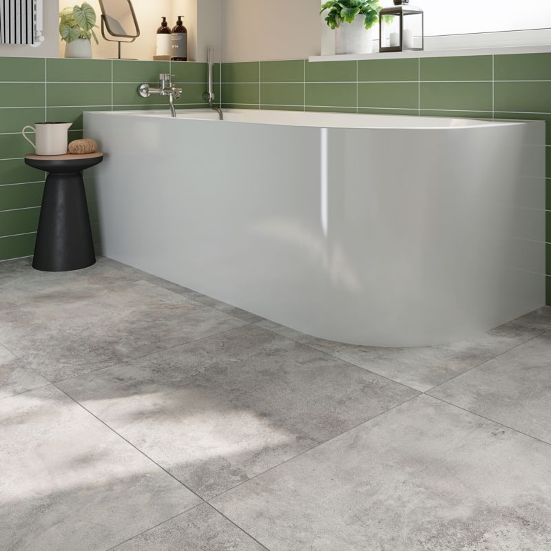 Gres mrozoodporny szkliwiony Ashford GoodHome 59,8 x 59,8 cm light grey 1,07 m2