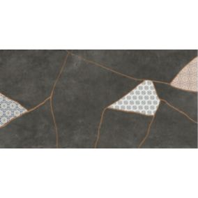 Gres mrozoodporny szkliwiony Ezra 60 x 120 cm graphite patchwork 1,44 m2