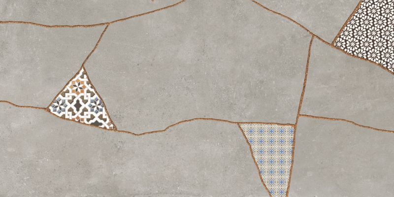 Gres mrozoodporny szkliwiony Ezra 60 x 120 cm grey patchwork 1,44 m2