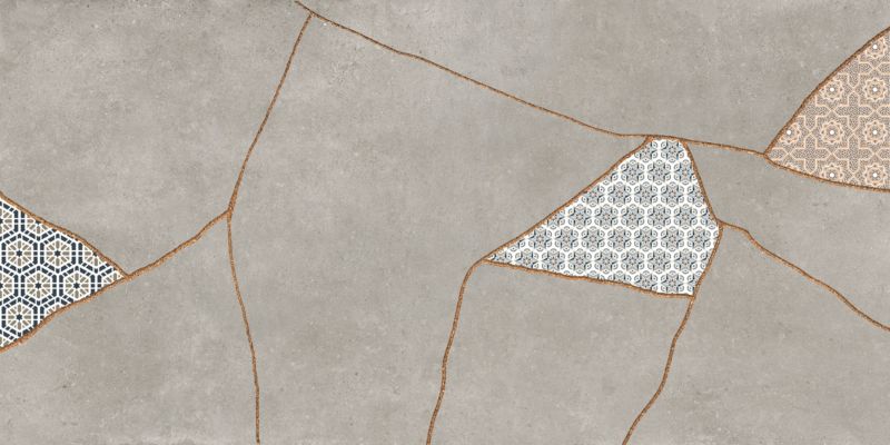 Gres mrozoodporny szkliwiony Ezra 60 x 120 cm grey patchwork 1,44 m2