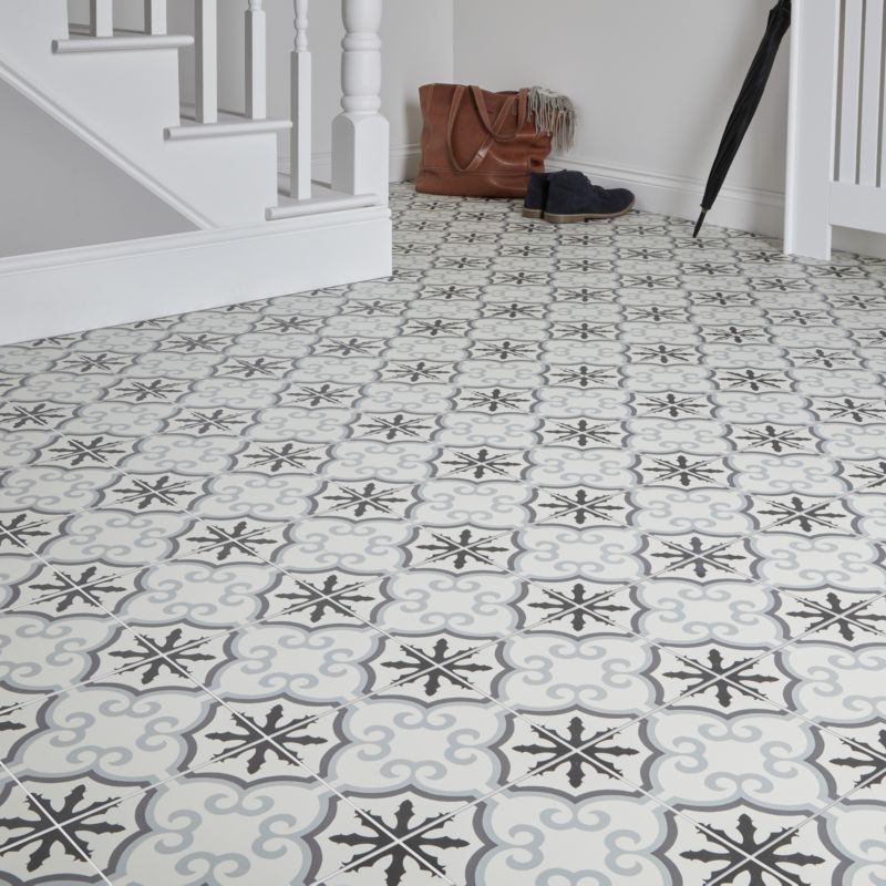 Gres mrozoodporny szkliwiony Hydrolic Design 3 Colours 20 x 20 cm b&w flower 1 m2