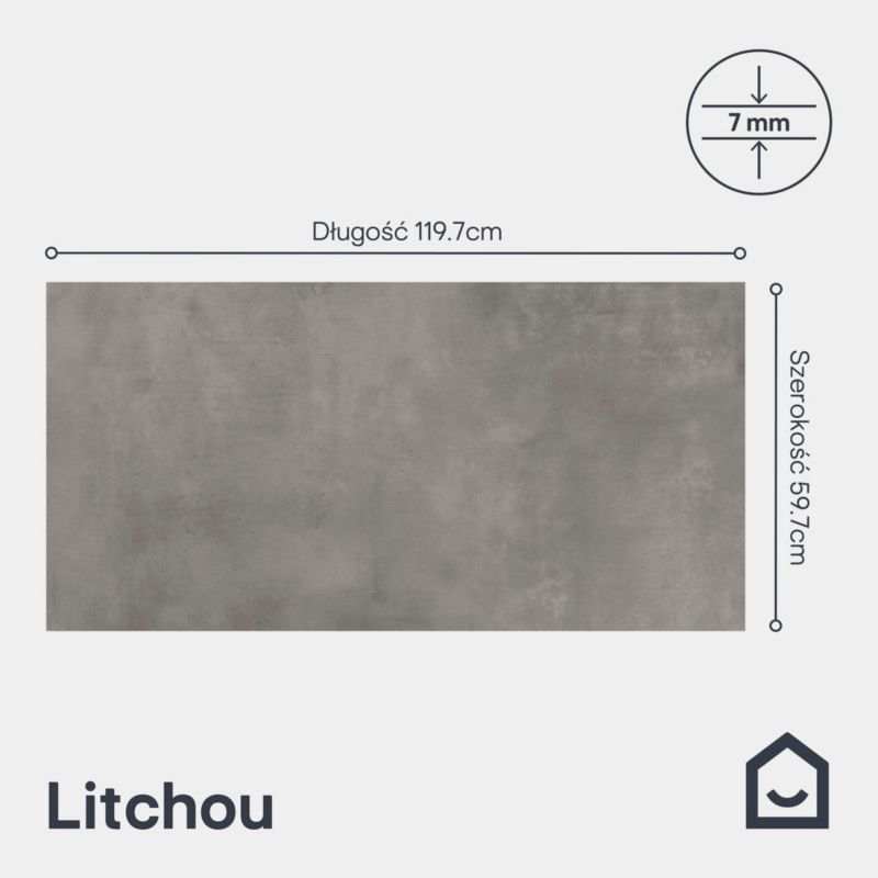 Gres mrozoodporny szkliwiony Litchou GoodHome 59,7 x 119,7 cm anthracite 1,43 m2