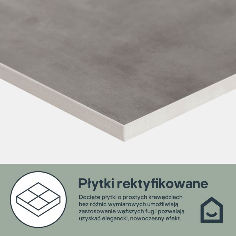 Gres mrozoodporny szkliwiony Litchou GoodHome 79,7 x 79,7 cm anthracite 1,27 m2