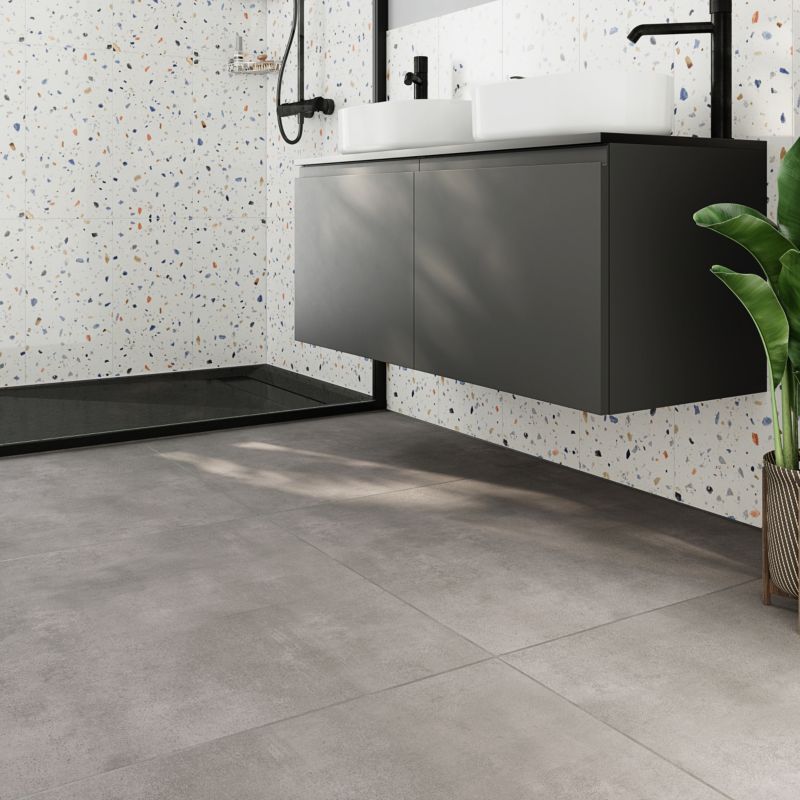 Gres mrozoodporny szkliwiony Litchou GoodHome 79,7 x 79,7 cm anthracite 1,27 m2