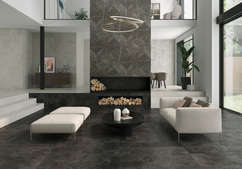 Gres mrozoodporny szkliwiony Millstone 60 x 120 cm black 1,44 m2