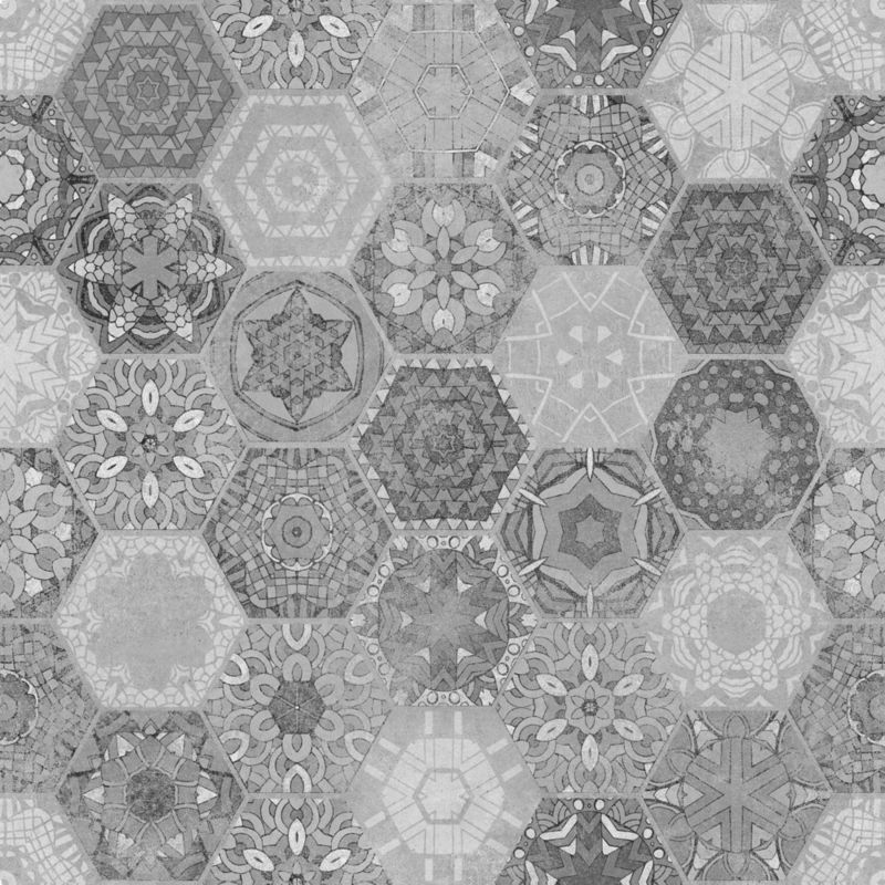 Gres mrozoodporny szkliwiony Patchwork Hexagon 60 x 60 cm szary 1,44 m2