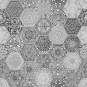Gres mrozoodporny szkliwiony Patchwork Hexagon 60 x 60 cm szary 1,44 m2