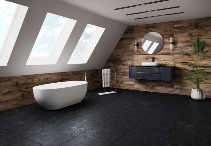 Gres mrozoodporny szkliwiony Preto 60 x 120 cm nero mat 1,44 m2
