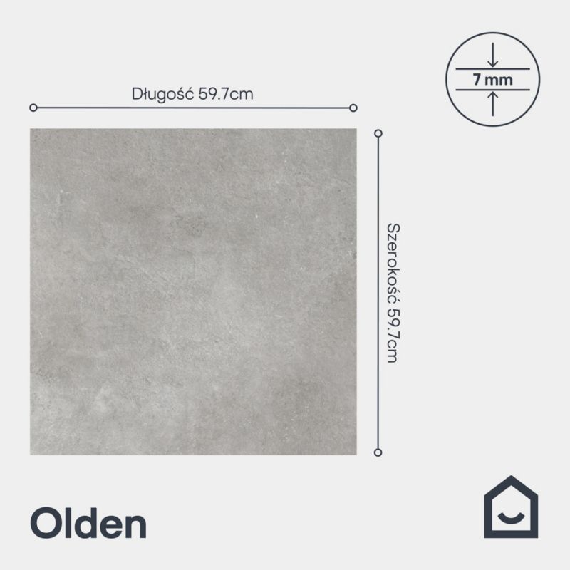 Gres Olden 59,7 x 59,7 cm grey 1,78 m2