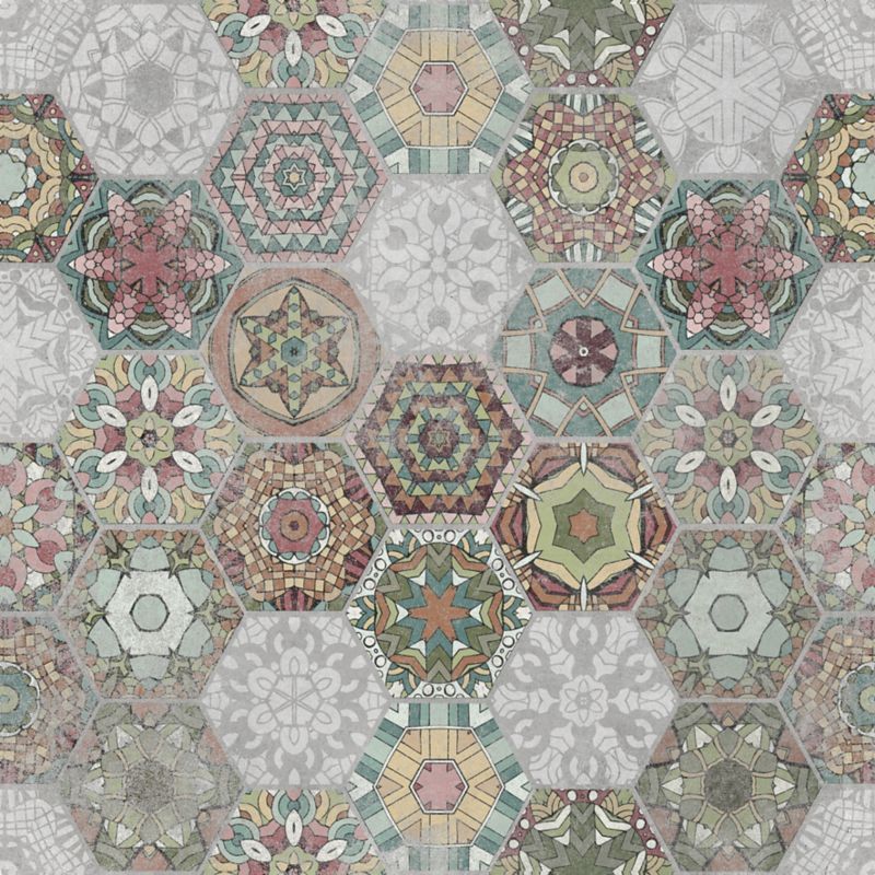 Gres Patchwork Hexagon 60 x 60 cm multikolor 1,44 m2