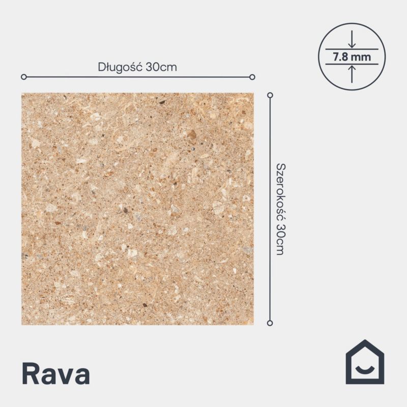 Gres Rava GoodHome 30 x 30 cm brown 1,35 m2