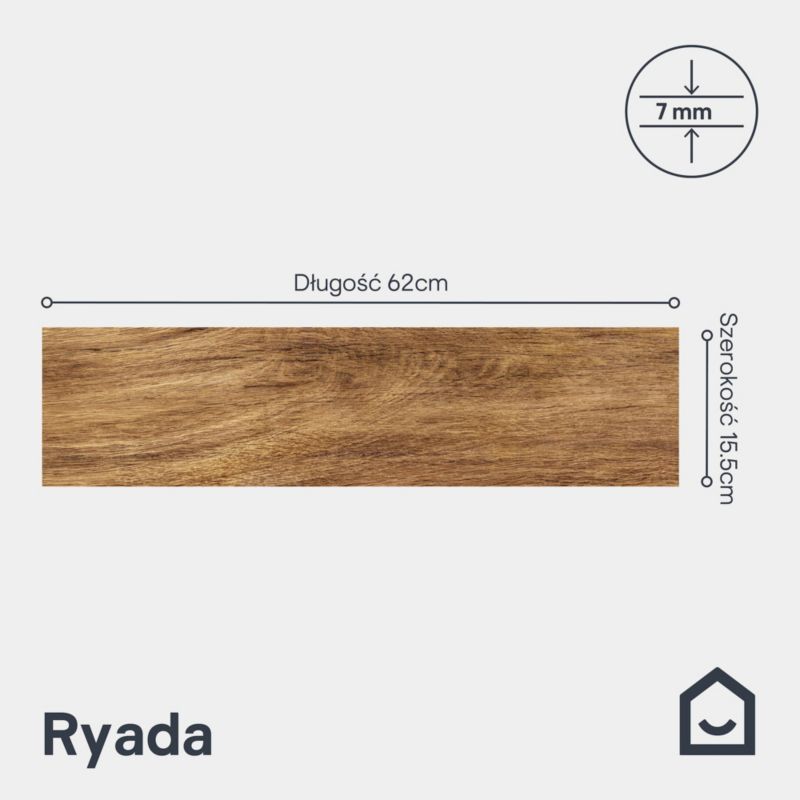Gres Ryada GoodHome 15,5 x 62 cm brown 1,34 m2