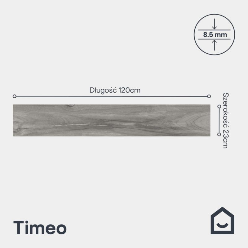 Gres Timeo 23 x 120 cm grey 1,1 m2