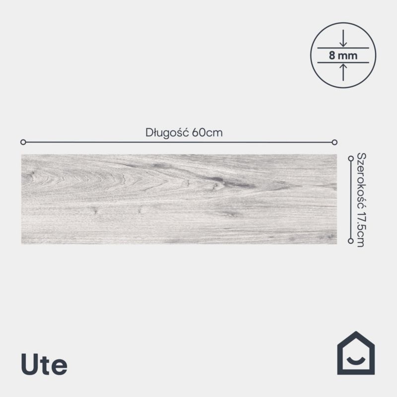 Gres Ute 17,5 x 60 cm grey 1,05 m2